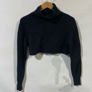 Wilfred aritzia merino wool mock neck cropped sweater